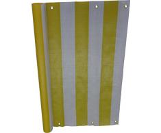 Angerer 3322/1002_600 Balkonbespannung PE-Gewebe Blockstreifen, Gelb, 75 cm hoch, Länge: 6 Meter