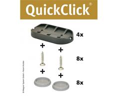 WAGNER QuickClick® Stuhlgleiter // 4er-Set zum Anschrauben, für Freischwinger // „HYPER“ - 62 x 30 mm - 15831800