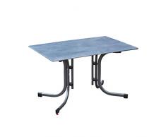 greemotion Tisch Laos anthrazit/grau, platzsparend klappbar, Terassentisch mit Niveauregulierung, Tisch mit witterungsbeständiger Slim-Tischplatte, Gartentisch mit pulverbeschichtetem Stahlgestell