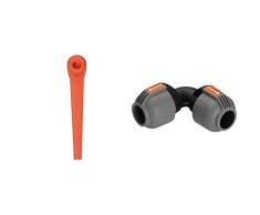 Gardena Ersatzmesser RotorCut: Ersatzmesser für Rasentrimmer und Akkutrimmer & Sprinklersystem L-Stück: Rohrverbinder für Richtungsänderung, 25 mm, kompatibel Verlegerohre 25 mm