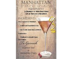 Schatzmix Cocktails Rezept Recipe Manhattan Whiskey Martini Metal Sign deko Sign Garten Blech