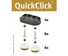 WAGNER QuickClick® Stuhlgleiter // 4er-Set zum Anschrauben, für Freischwinger // „ULTRASOFT“ - 42 x 20 mm - 15831300
