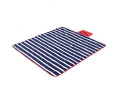 Yello Fleece faltbar Outdoor Picknickdecke Wasserdichte Unterseite – Blau gestreift