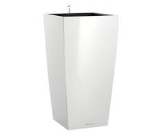 LECHUZA CUBICO Premium 22, Weiß Hochglanz, Hochwertiger Kunststoff, Inkl. Bewässerungssystem, Herausnehmbarer Pflanzeinsatz, Für Innenraumbegrünung, 18460