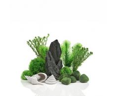 Oase biOrb Decor Set 30L Stone Garden - mehrteilige Aquariums-Dekoration, Komplett-Set mit Unterwasser-Accessoires, Zubehör fürs Aquarium-Becken, in Grau und Grün