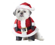 Hundekostüm mit Pfotenabdruckmotiv, Rot/Weiß, Weihnachtsmann, Pfoten, Hund, Kostüm, Small, Mehrfarbig