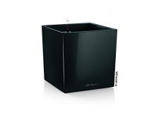 LECHUZA CUBE Premium 40, Schwarz Hochglanz, Hochwertiger Kunststoff, Inkl. Bewässerungssystem, Herausnehmbarer Pflanzeinsatz, Für Innen- und Außennutzung, 16369