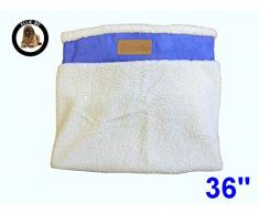 Ellie-Bo Ersatz Hundebett Cover mit Faux Wildleder und Schaffell, 87 x 57 cm, groß, blau