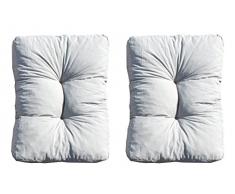 Ambientehome 2er Set Loungekissen, grau, ca 60 x 40 x 10 cm, Polsterkissen Polyrattan Lounge Ersatzkissen