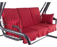 Dajar 466492 Auflagenset für 4-Sitzer Hollywoodschaukel Rimini C033-03SB Patio Rot 115 x 60 x 9 cm