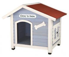 Trixie 39513 natura Hundehütte Dogs Inn mit Satteldach, M–L: 107 × 93 × 90 cm, hellblau/weiß