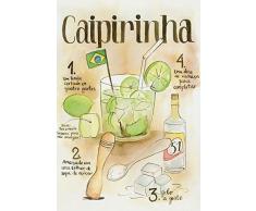Schatzmix Cocktail Rezept Recipe Caipirinha cachaca Brazil helle Hintergrund Metal Sign deko Sign Garten Blech