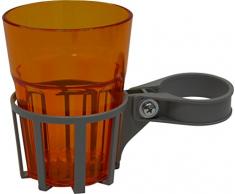 Angerer Getränkehalter für Hollywoodschaukel silber, inkl. Becher orange, 971/0002