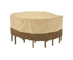 Classic Accessories Veranda Haltbare Möbelabdeckung für runde Garten-Essgruppe – S