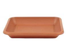 greemotion Blumentopfuntersetzer Jana in Terracotta - Blumen-Untersetzer eckig für Pflanzkübel - Pflanzenuntersetzer quadratisch aus Kunststoff - Pflanzen Untertopf 34 x 34 cm