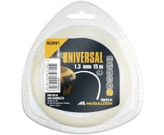 Universal Trimmerfaden Nylon 1.3mmx15m, NLO001: Ersatzfaden für Rasentrimmer, Länge 15 m, Faden-Ø 1.3 mm, reißfestes Nylon (Artikel-Nr. 00057-76.163.01)