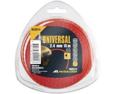 Universal Trimmerleisefaden NLO014: Ersatzfaden für Rasentrimmer, Länge 15 m, Faden-Ø 2,4 mm, patentierte Technik für leisen Betrieb (Art.-Nr. 00057-76.163.14)