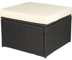 Gartenfreude Hocker Polyrattan, Aluminiumgestell, wetterfest, Schwarz, 4-Faser 60 x 60 x 35 cm