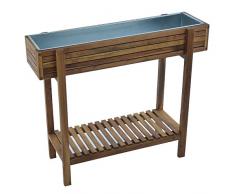 Limal Hochbeet 100% FSC-Akazienholz Zinkwanne Ablage Wetterfest Braun 75 x 90 x 30 cm