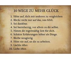 Schatzmix 10 Wege zu mehr glück Spruch Metal Sign deko Sign Garten Blech
