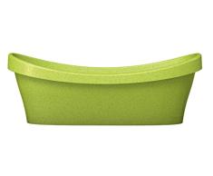 Scheurich Wave Garden Jardiniere, runde Pflanzschale aus Kunststoff, Living Green, 50 cm lang, 19 cm breit, 17,5 cm hoch, 6 l Vol.