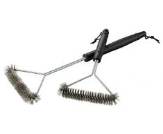 BBQ Collection Original 3-seitige Edelstahl Grillbürste, Silber