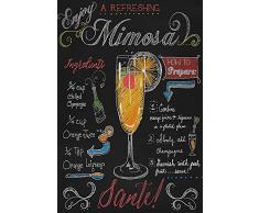 Schatzmix Cocktails Rezepte Recipe Mimosa Champagne Orange Alkohol schwarz Hintergrund Metal Sign deko Sign Garten Blech