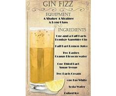 Schatzmix Cocktails Rezept Recipe Gin Fizz Bombay Sapphire Metal Sign deko Sign Garten Blech