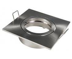McShine - Einbaurahmen Strahler | DL-826 | Edelstahl gebürstet, 82x82mm, Bajonett, schwenkbar