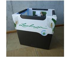 LECHUZA CUBE Premium 50, Anthrazit metallic, Hochwertiger Kunststoff, Inkl. Bewässerungssystem, Herausnehmbarer Pflanzeinsatz, Für Innen- und Außennutzung, 16563