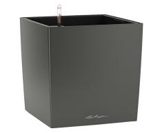 LECHUZA CUBE Premium 30, Anthrazit metallic, Hochwertiger Kunststoff, Inkl. Bewässerungssystem, Herausnehmbarer Pflanzeinsatz, Für Innen- und Außennutzung, 16463