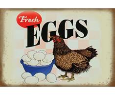 Schatzmix Fresh Eggs in schüssel Metal Sign deko Sign Garten Blech