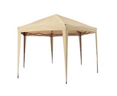 Tepro Aruba Hexagon Faltpavillon, inkl. Tasche | UV-Schutz 80+ | Sonnenschirm für Garten , Terrase und Balkon | 400 x 350 x 290 cm | Farbe: beige