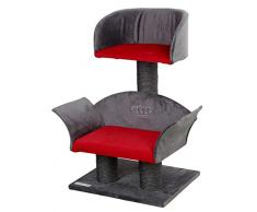Kerbl 81548 Kratzbaum Lounge Deluxe, Höhe: 70 cm, grau/rot