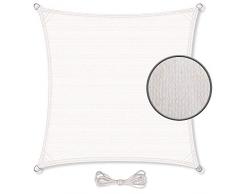CelinaSun Sonnensegel Sonnenschutz Garten Balkon und Terrasse wetterbeständig HDPE atmungsaktiv Schattenspender 0010491 Quadrat 3 x 3 m weiß