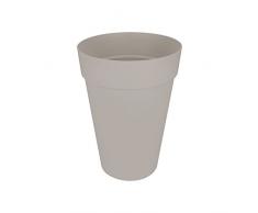 Elho Loft Urban Rund Hoch 42 - Blumentopf - Warmes Grau - Draußen - Ø 42.1 x H 56.4 cm