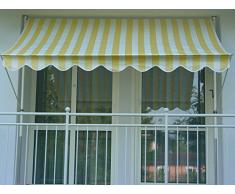 Angerer 2305/1002 Klemmmarkise PE-Gewebe Blockstreifen, Gelb-Weiß, 200 cm