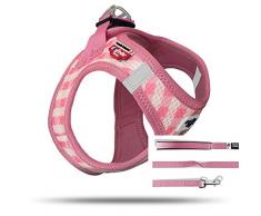 Curli Vest Geschirr Air-Mesh + Basic Leine, Pink-Caro