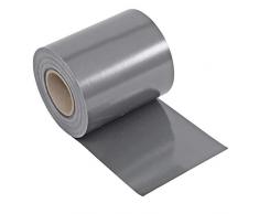 NOOR Zaunblende PVC Blickdicht 630 g/m2 Hellgrau I 0,19 x 35 m I Der ideale Sichtschutz für Ihren Doppelstabmattenzaun I Sichtschutzstreifen in vielen Farben I Witterungsbeständig