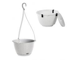 Prosper Plast drlw215-s449 21,7 x 14,2 cm ratolla Blumentopf mit Haken Rund, weiß