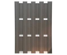 EVERFLOOR Garten Zaun Sichtschutz Zäune WPC mit Alu Streben 120 x 180 cm