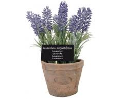 Esschert Design Kunststoffpflanze Lavendel im Topf, Größe L, ca.11 cm x 11 cm cm x 22 cm