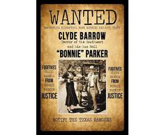 Schatzmix Wanted Clyde Barrow Bonnie Parker Metal Sign deko Sign Garten Blech
