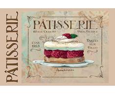 Schatzmix Patisserie Kuchen bäckerei Framboisier Himbeer Torte Metal Sign deko Sign Garten Blech