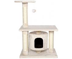 dibea KB00220 Kratzbaum, Kletterbaum für Katzen (Höhe 90 cm), beige
