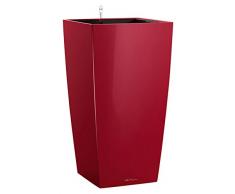 LECHUZA CUBICO Premium 40, Scarlet Rot Hochglanz, Hochwertiger Kunststoff, Inkl. Bewässerungssystem, Herausnehmbarer Pflanzeinsatz, Für Innenraumbegrünung, 18193