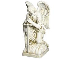Joseph Studio 40007 Gartenfigur Engel kniend mit Schwert, 33,8 cm
