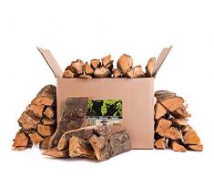 Axtschlag Räucherholz Apfel, 10 kg sortenreines Smoker Wood mit Rinde, Scheitholz mit ca. 25 cm Länge für Räucheröfen, größere Kohlegrills und Smoker