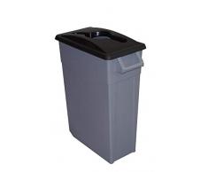 Famesa Zeus 23230 Mülleimer mit Deckel, Schwarz