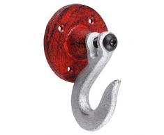 Esschert Design Wandhaken industriell aus Gusseisen, 8,5 x 7,7 x 13,2 cm, Wandmontage